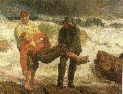 Laurits Tuxen, den druknede bringes i land
